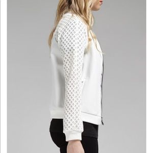 Rebecca Minkoff White Mesh Bomber Jacket - Medium
